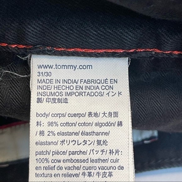 Tommy Hilfiger Men’s 31x30” Black Dark Wash Skinny Denim Jeans - Picture 11 of 11